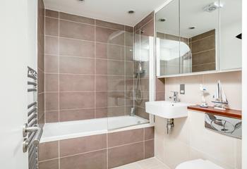 The family bathroom is the ideal space to get ready each day.