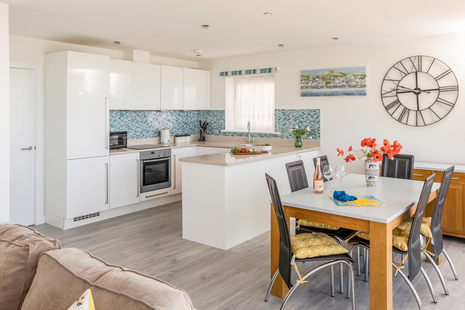 Cook up a storm in the well-equipped kitchen.