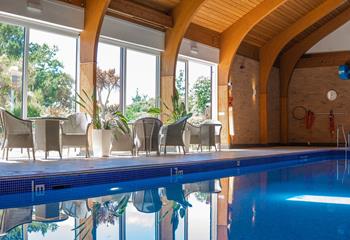 The pool on the Maenporth estate is perfect for a refreshing dip.