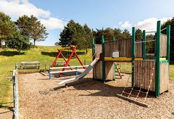 The little ones can let off some steam in the play park.