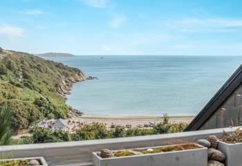 Take in the views across Maenporth from the balcony.