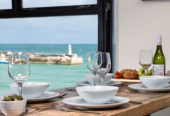 Tuck into a delicious meal with a view.