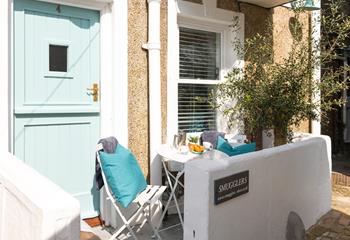 The sunny courtyard is the perfect breakfast spot.