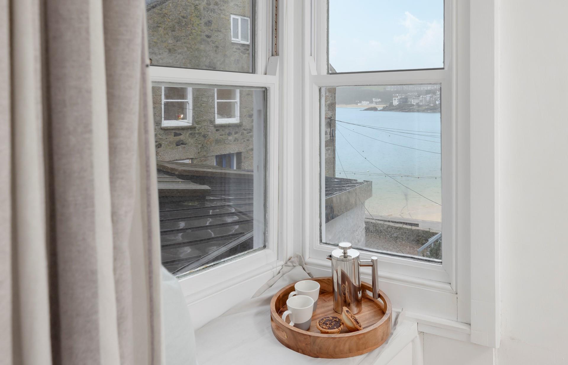 Enjoy a cuppa while watching the waves ebb and flow.