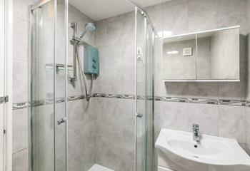 The shower room is ideal for getting ready each day.