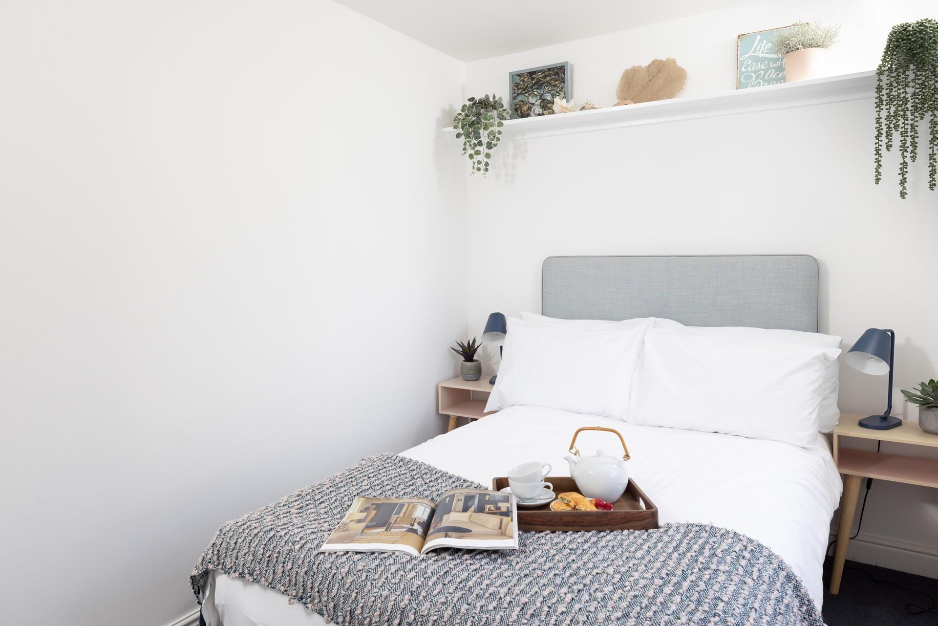 Sink into a relaxing slumber in the tranquil bedroom.