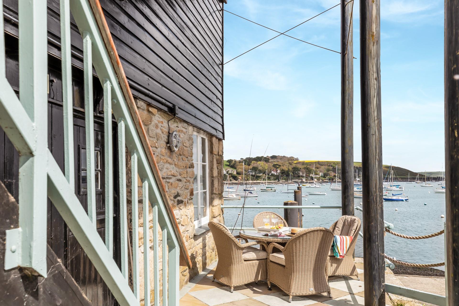 Watch the comings and goings of the harbour from the patio.
