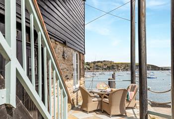 Watch the comings and goings of the harbour from the patio.