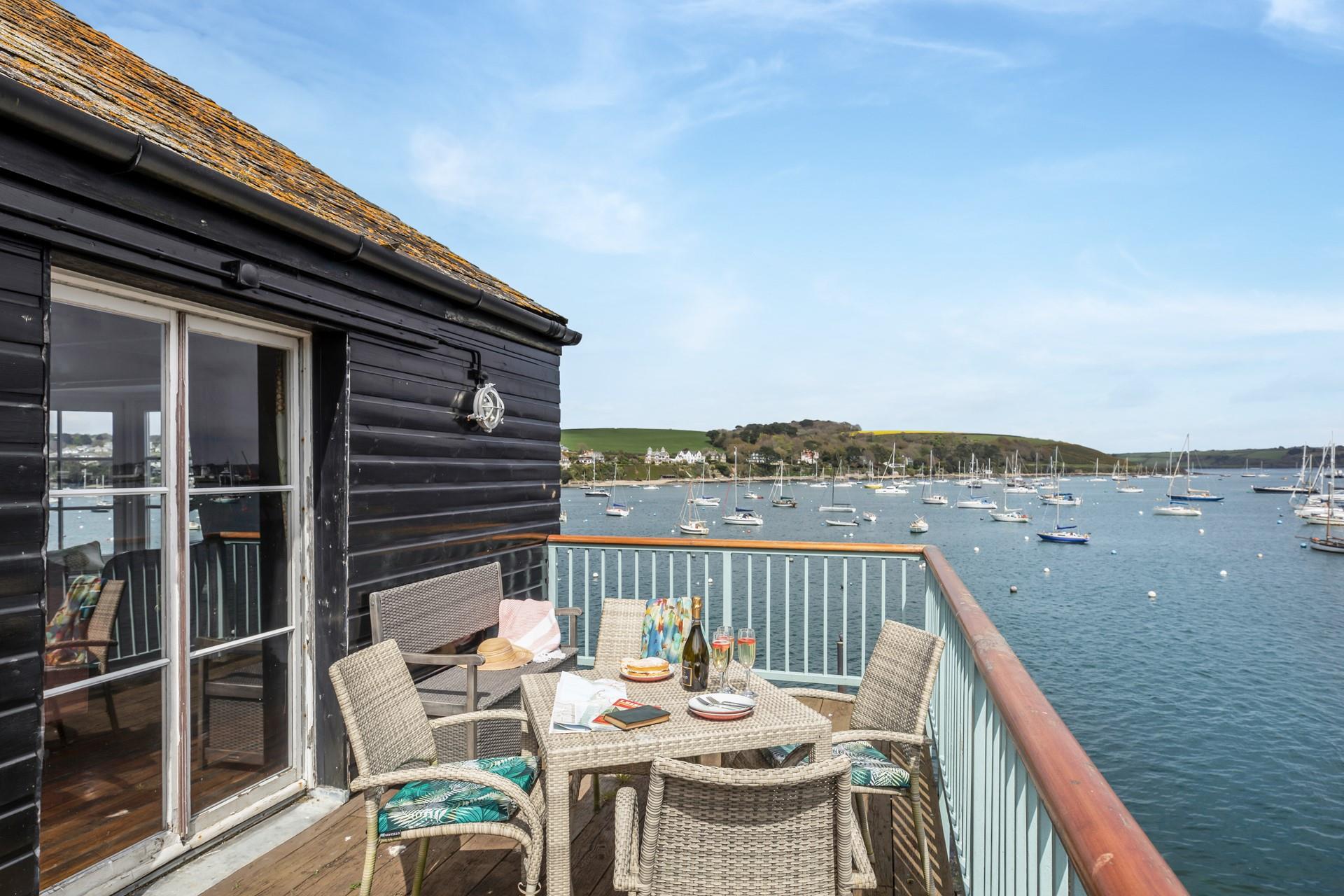 Far-reaching views across to Flushing can be seen from the balcony.
