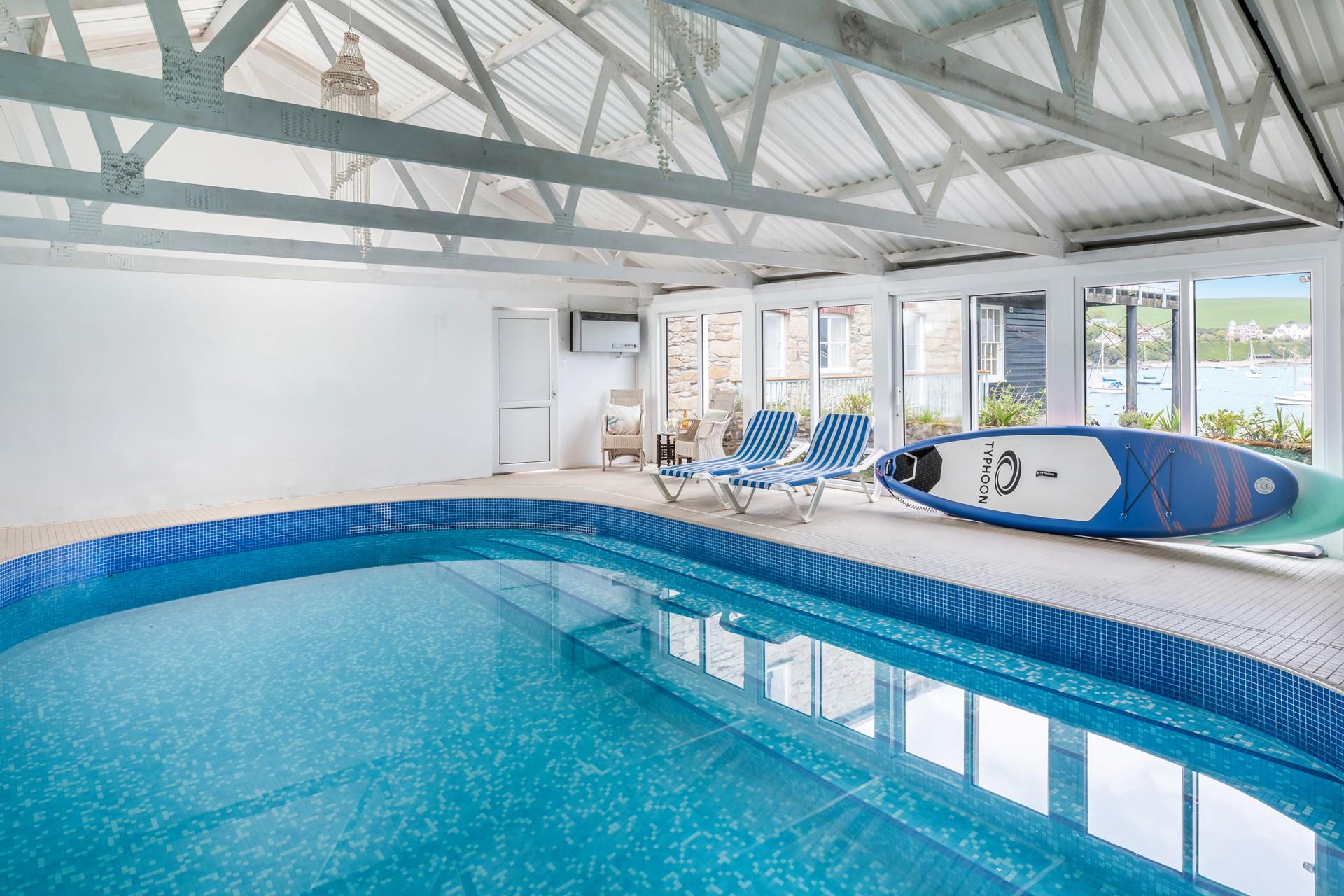 Take a splash in the heated indoor pool!