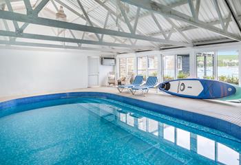 Take a splash in the heated indoor pool!