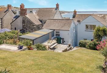 The large garden takes advantage of the beautiful sea views.