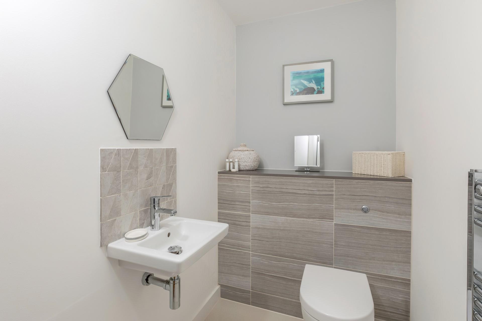 An additional bathroom can be found on the lower floor.