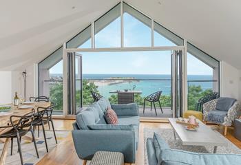 Perched above Porthminster beach, admire the stunning sea views across picturesque St Ives.