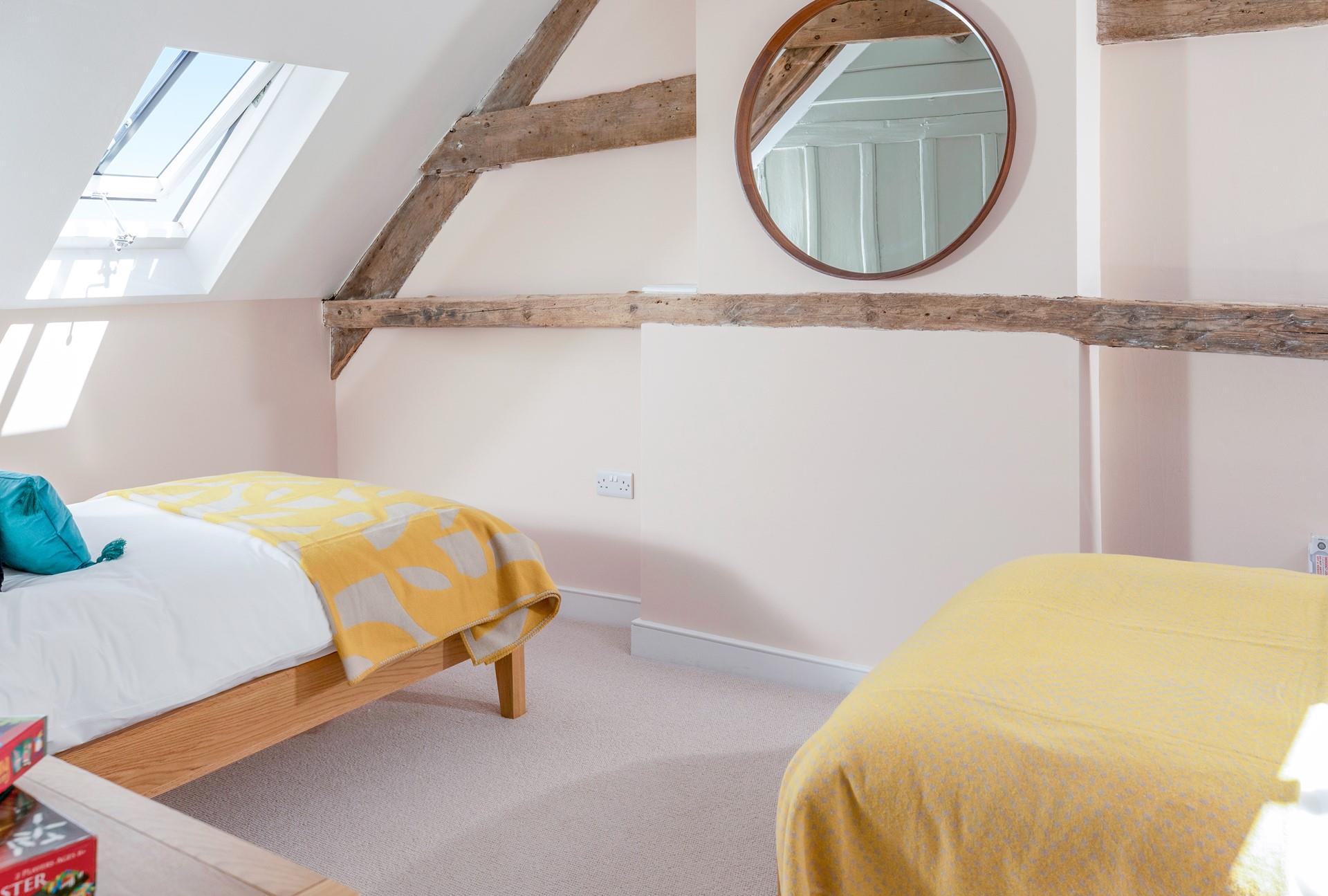 There are two single beds perfect for adults or children.