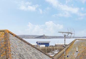 The apartment benefits from far-reaching sea views.