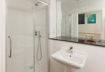 Get ready for the day in the shower room.