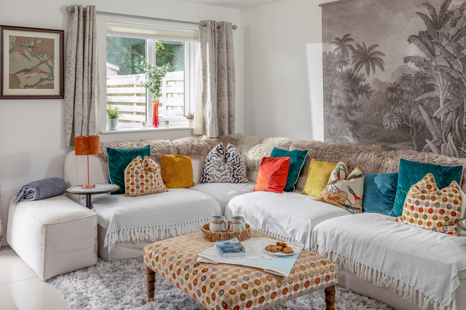 Sink into the comfortable corner sofa and unwind in the evening.