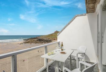 Tuck into meals al fresco on the sea view balcony.