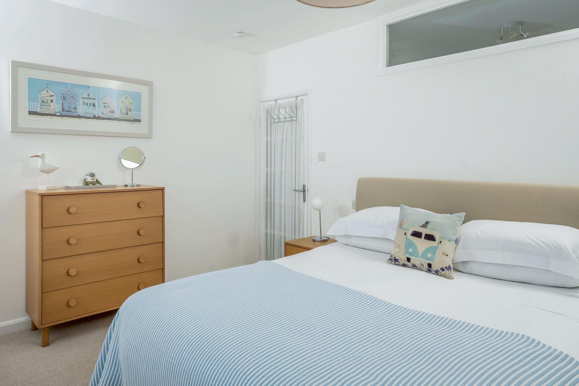 The bedroom offers lovely views to wake up to.