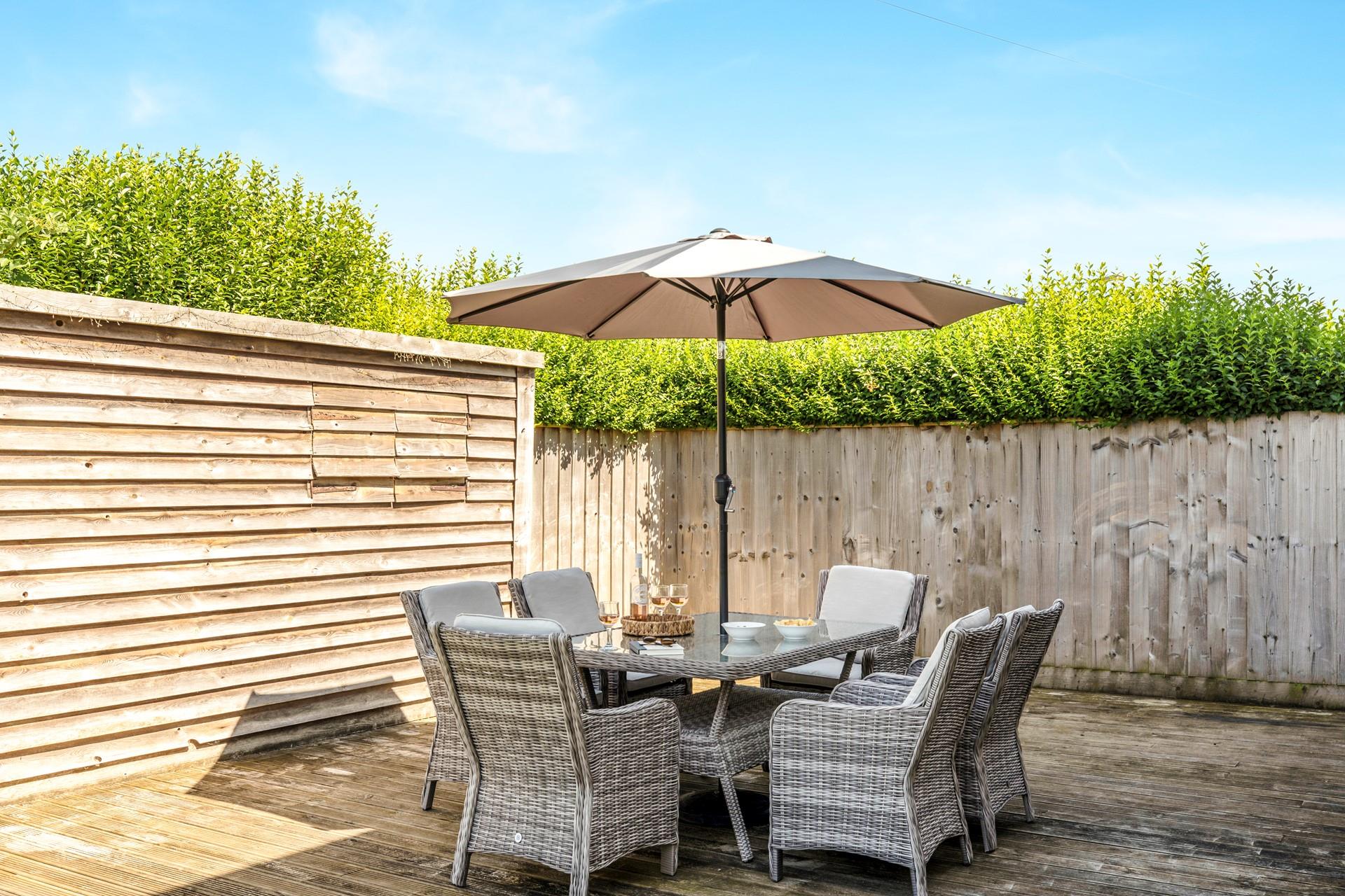 Take drinks and nibbles out to the sunny garden.
