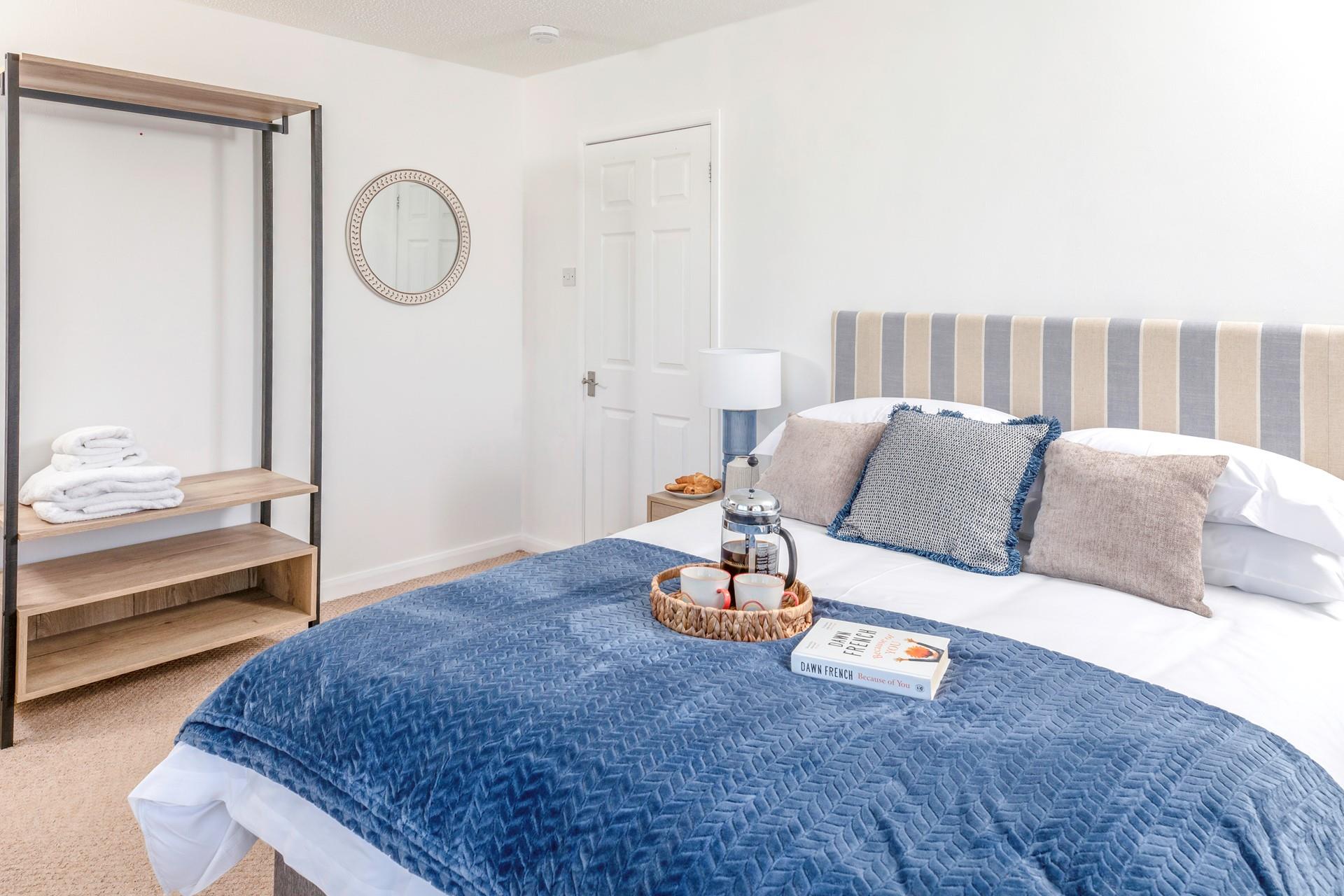 Climb into the soft sheets after a day on a nearby beach.