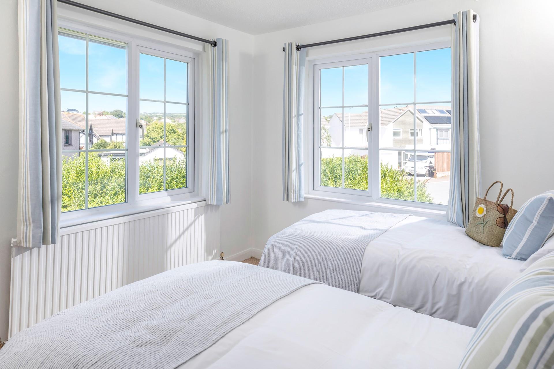 The twin beds are ideal for kids or adults.