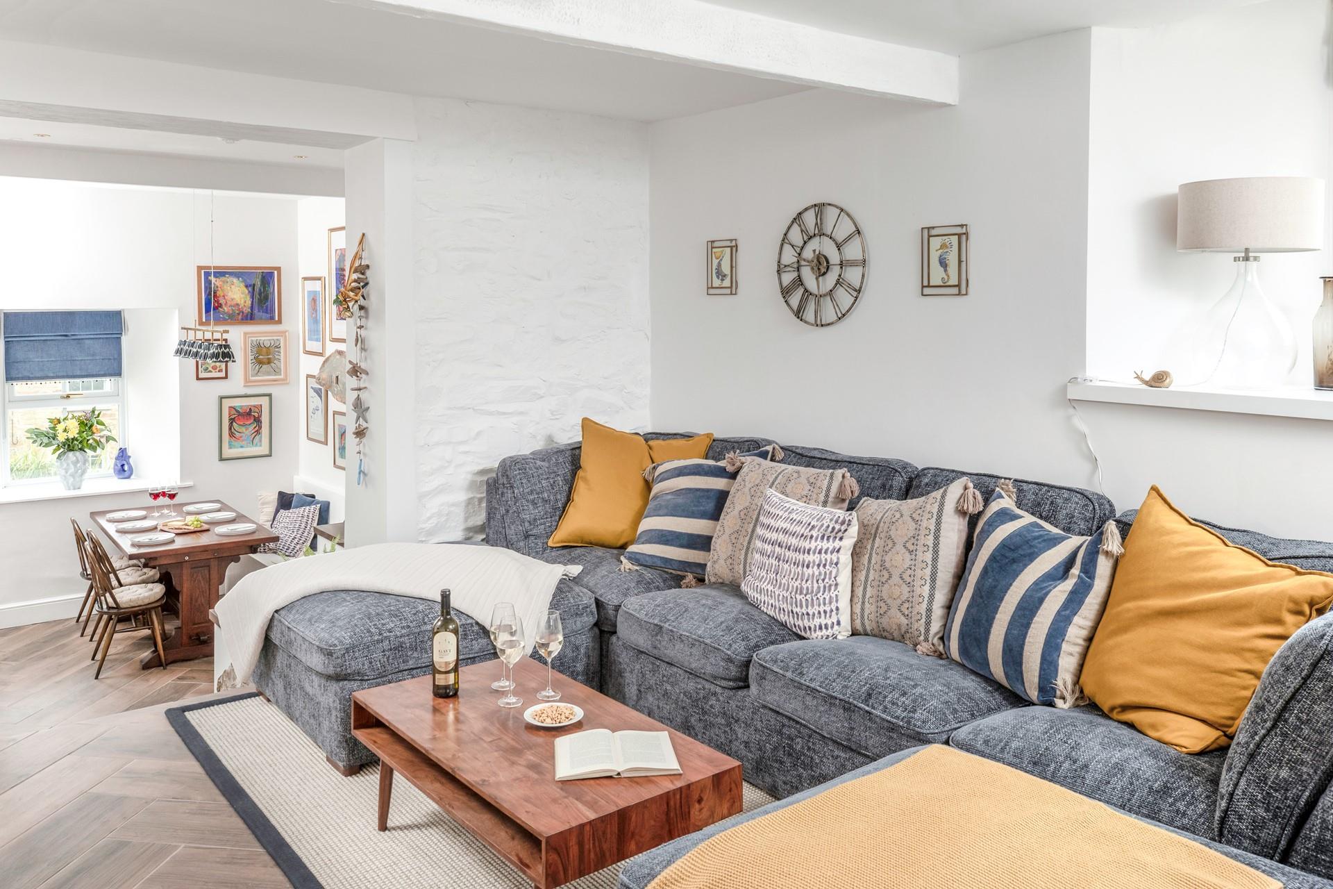 Sink into the plush sofa and relax after a scenic walk on the coast path.