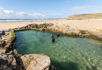 Hidden behind Chapel Rock, at low tide the sea pool is the ideal spot for a morning swim.