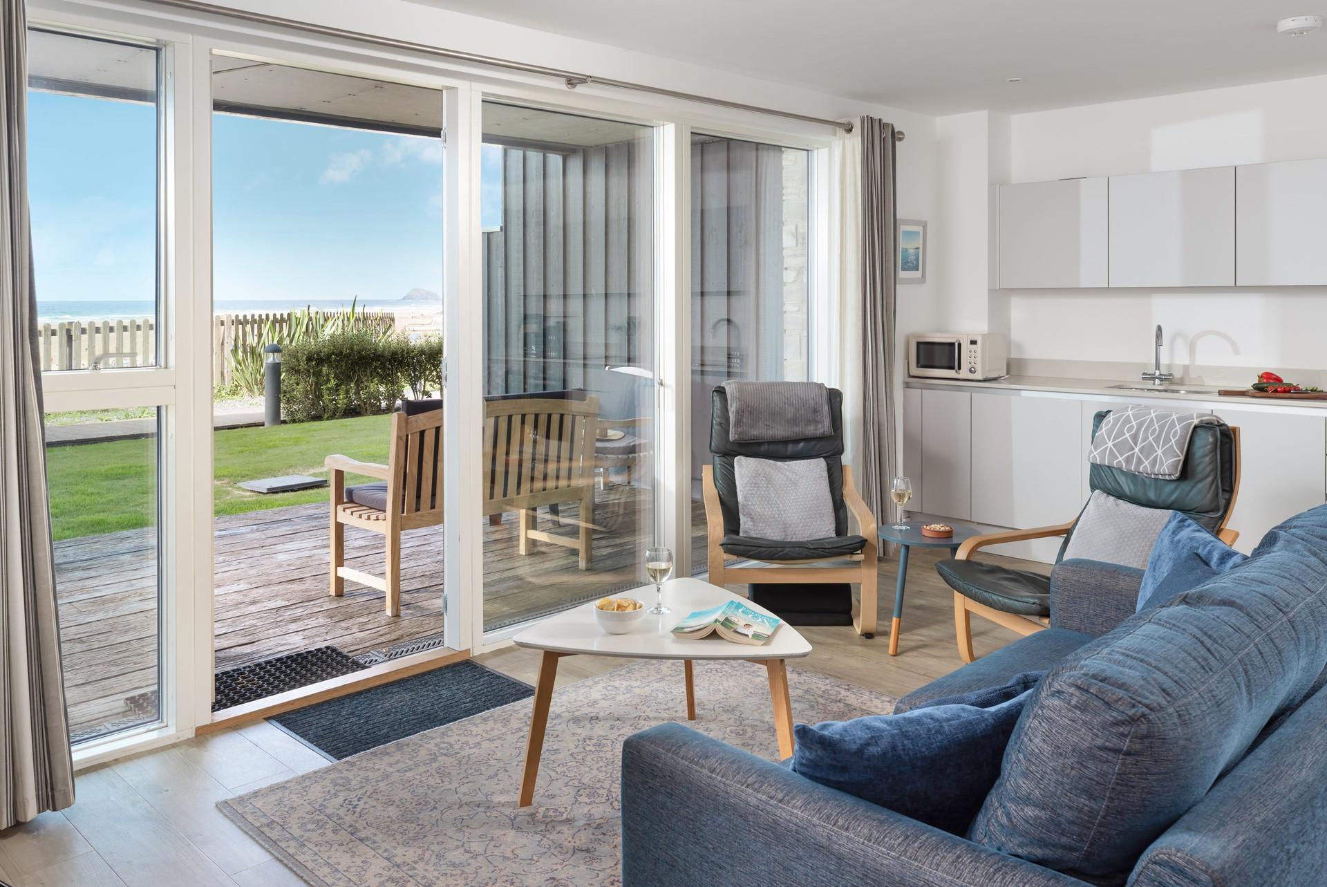 Sink into the sofa and enjoy the sea view!