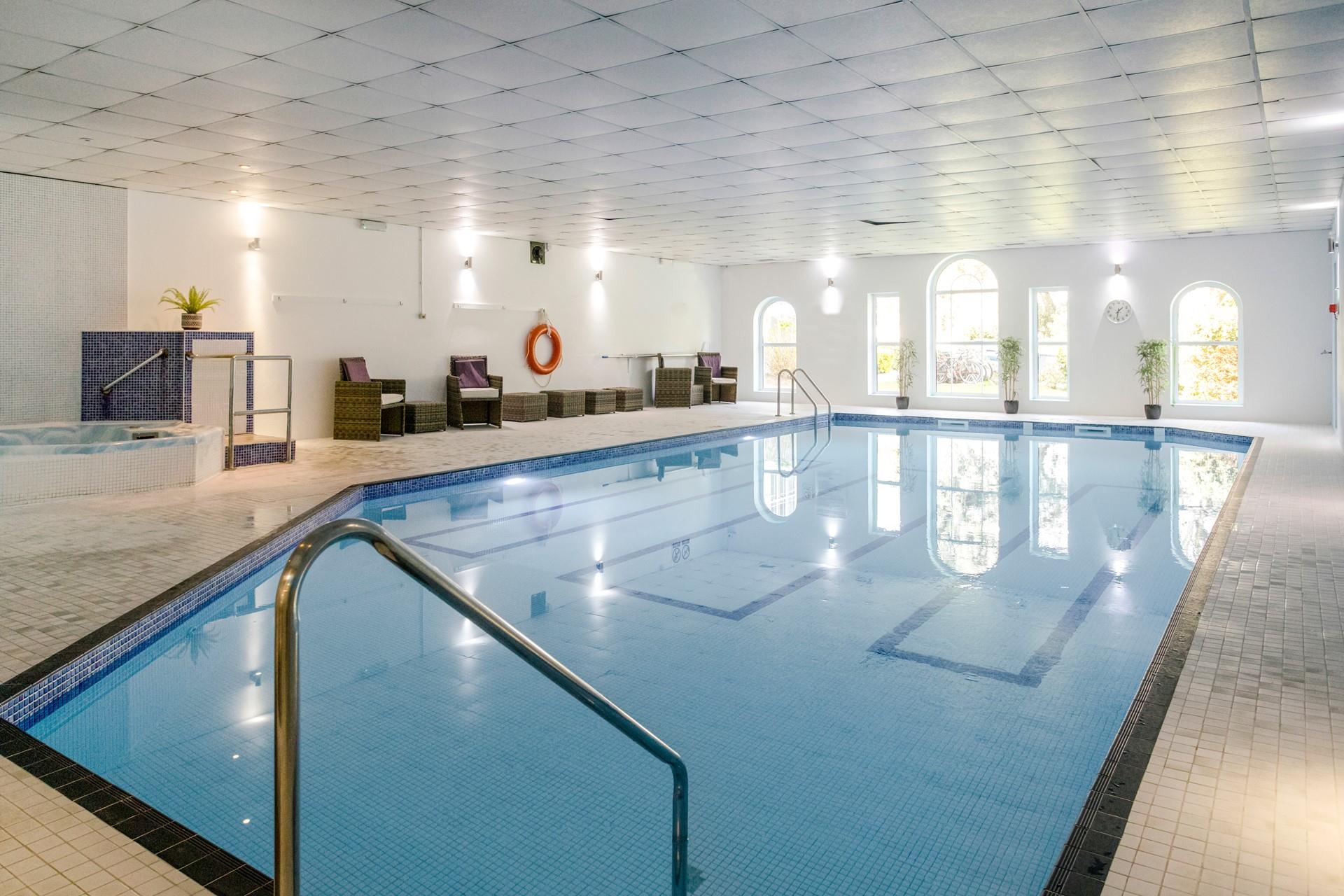 The swimming pool is ideal for rainy days.