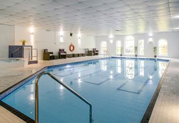 The swimming pool is ideal for rainy days.