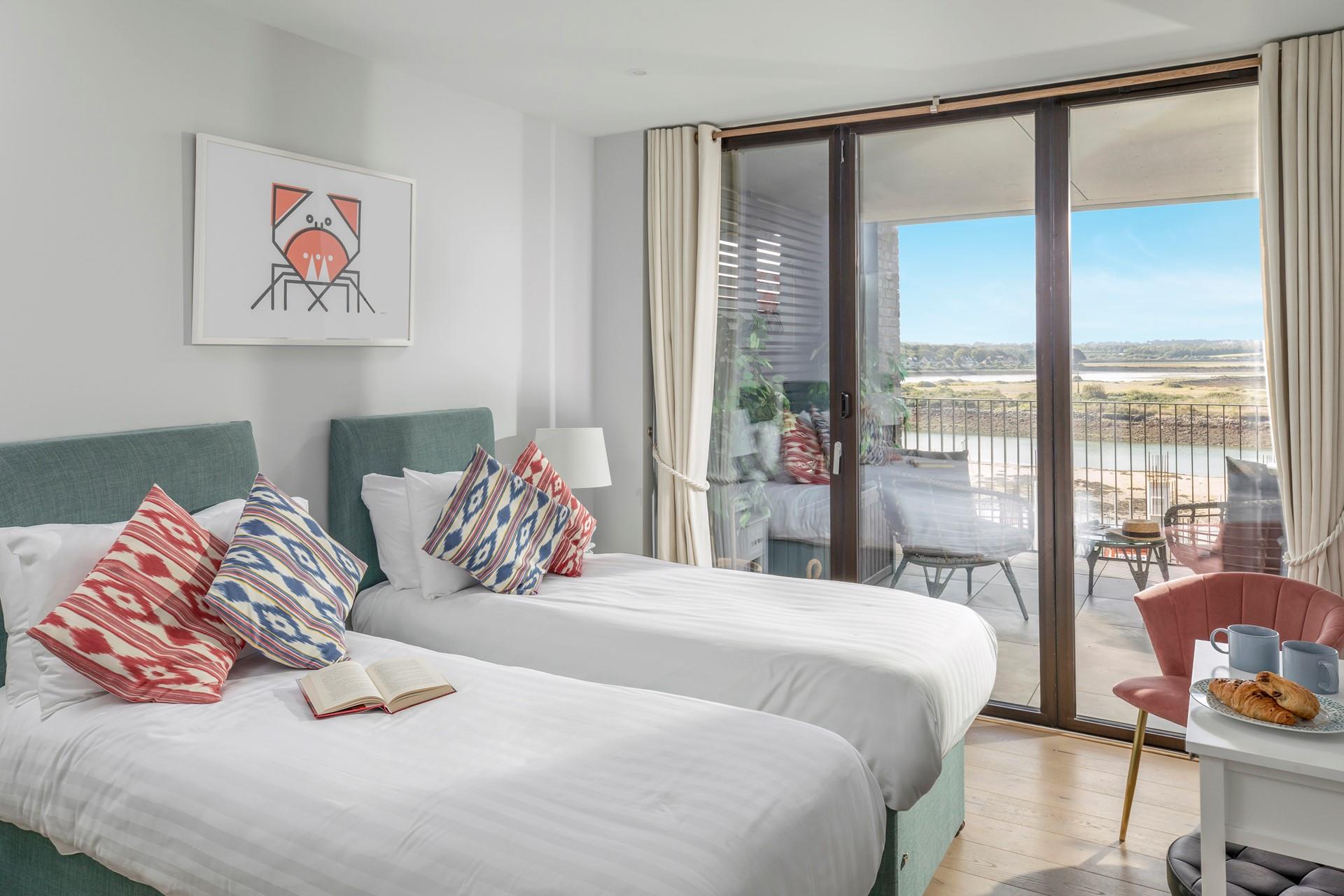 Start the day with a cuppa whilst you gaze out at the views of the estuary.