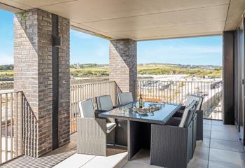 Far-reaching views across West Cornwall Golf Club can be enjoyed from the terrace.