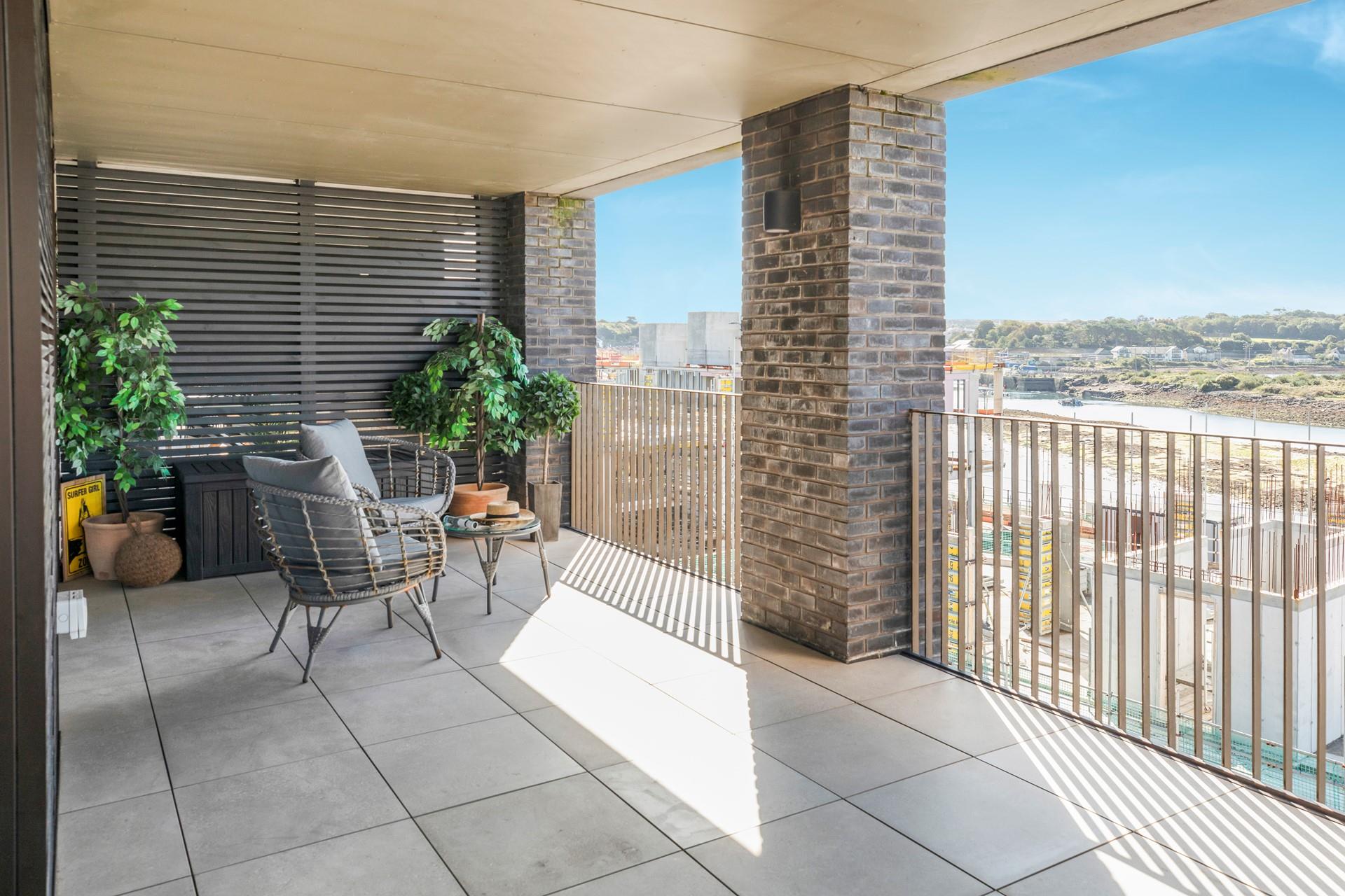 The large terrace is ideal for relaxing with a drink as the sun goes down.