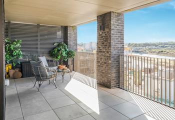 The large terrace is ideal for relaxing with a drink as the sun goes down.