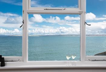 Gaze out of the window at St Ives harbour.