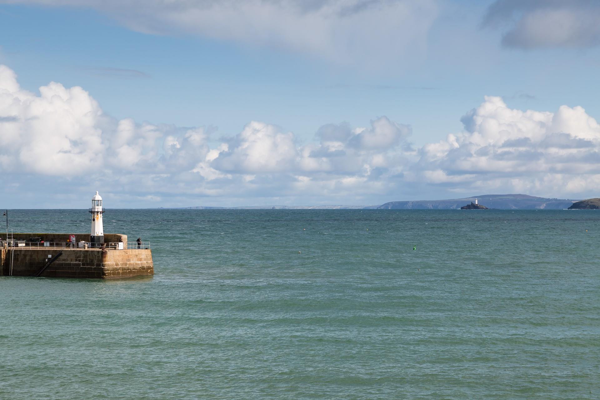 Enjoy the view of the harbour lighthouse.