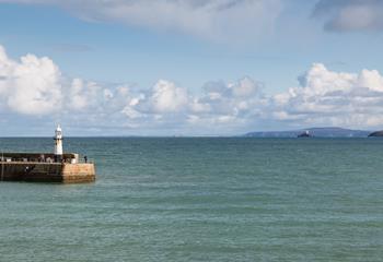 Enjoy the view of the harbour lighthouse.