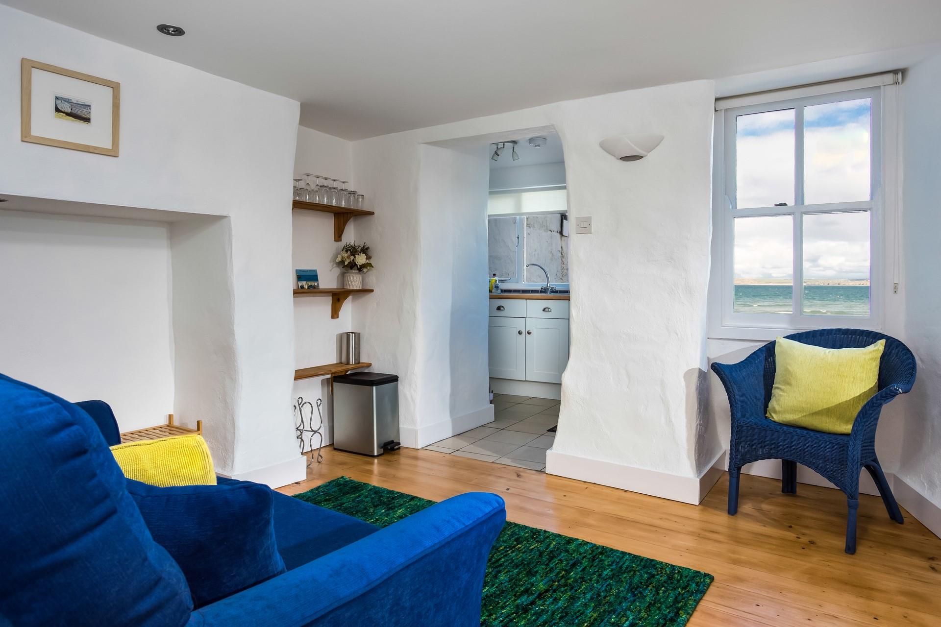 Driftwood Studio has a lovely sea view from the sitting room.