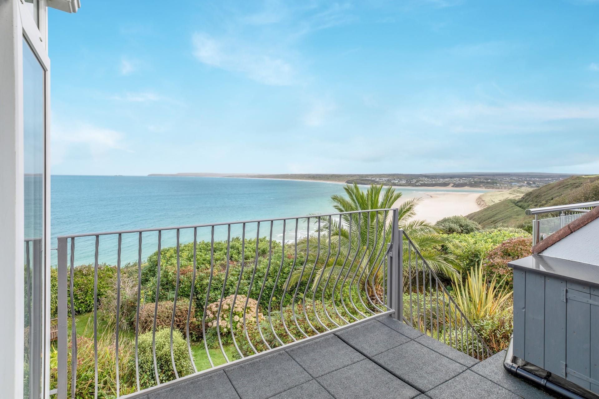 The patio is the perfect spot for taking in the views.