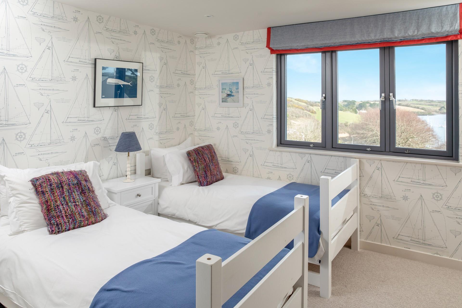 We love the boat themed wallpaper!