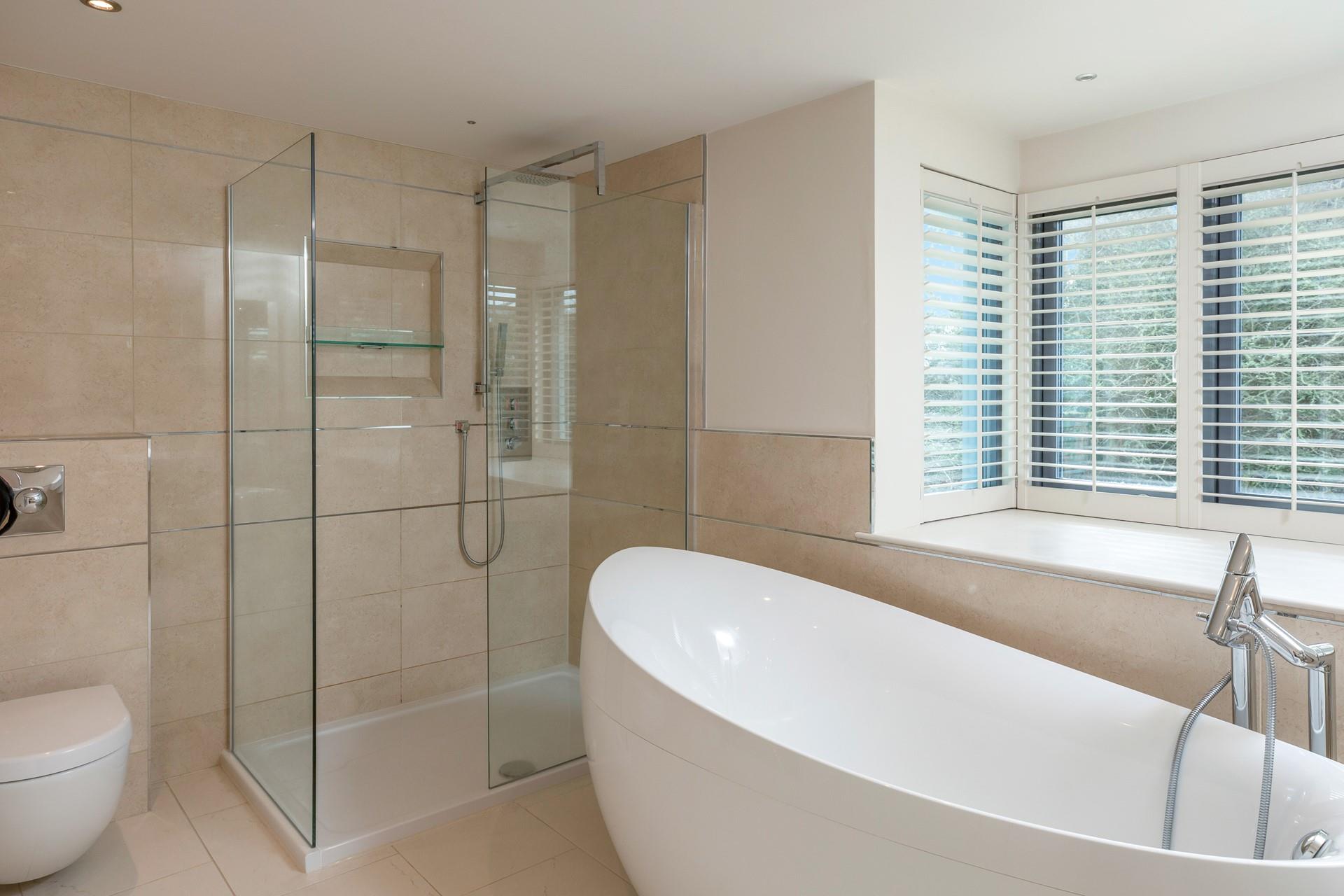 Start the day under the rainhead shower.