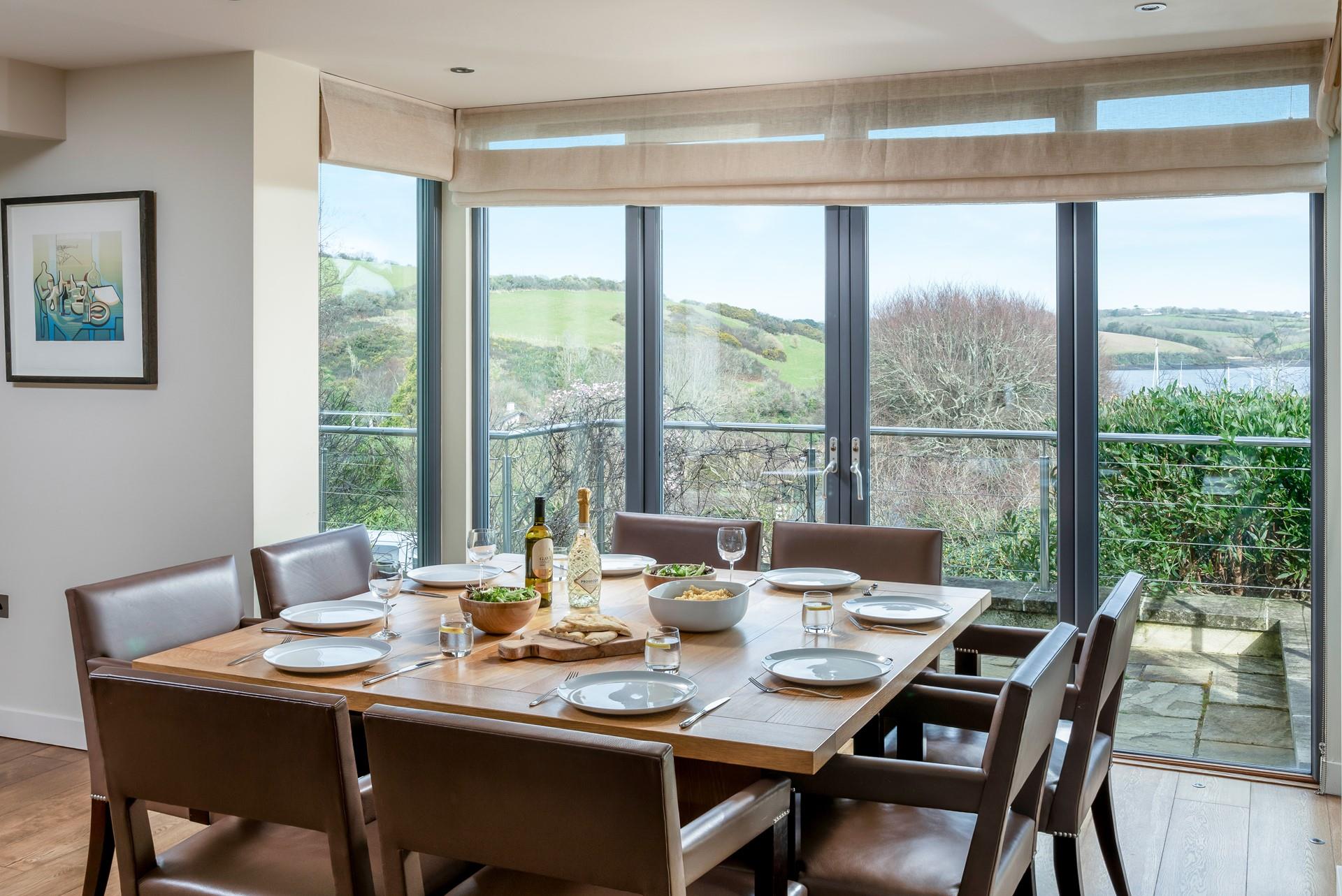 Sit and enjoy the views over dinner.