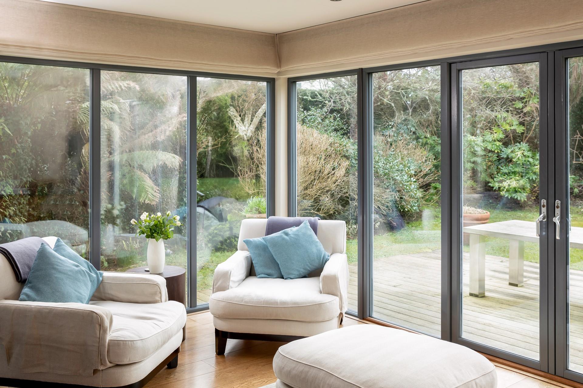 Put your feet up and enjoy garden views.