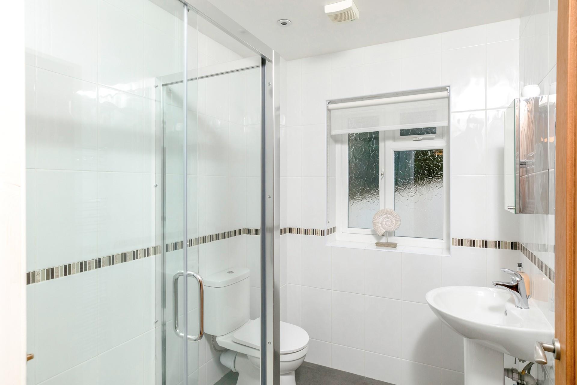 Get ready for the day in the shower room.