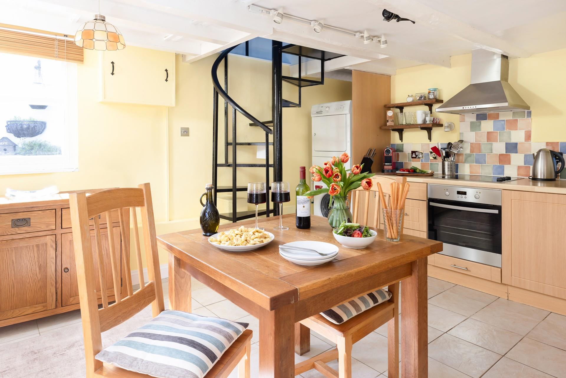 The kitchen is well-equipped with all you need.