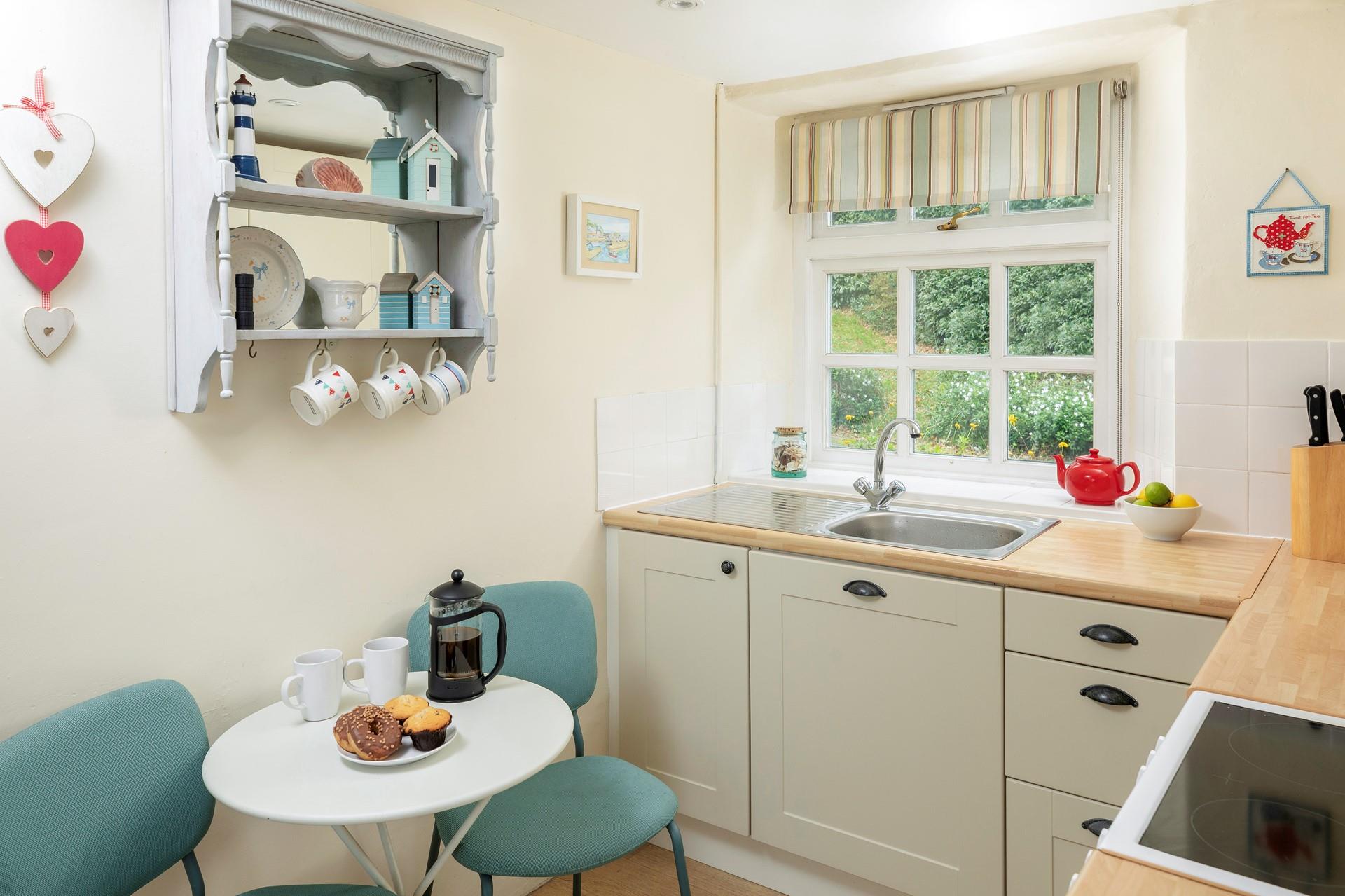 Start the day with your morning coffee and pretty garden views.