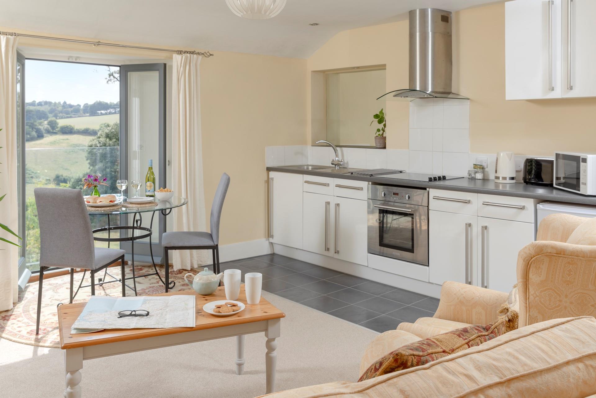 The cosy living space makes the most of the view.