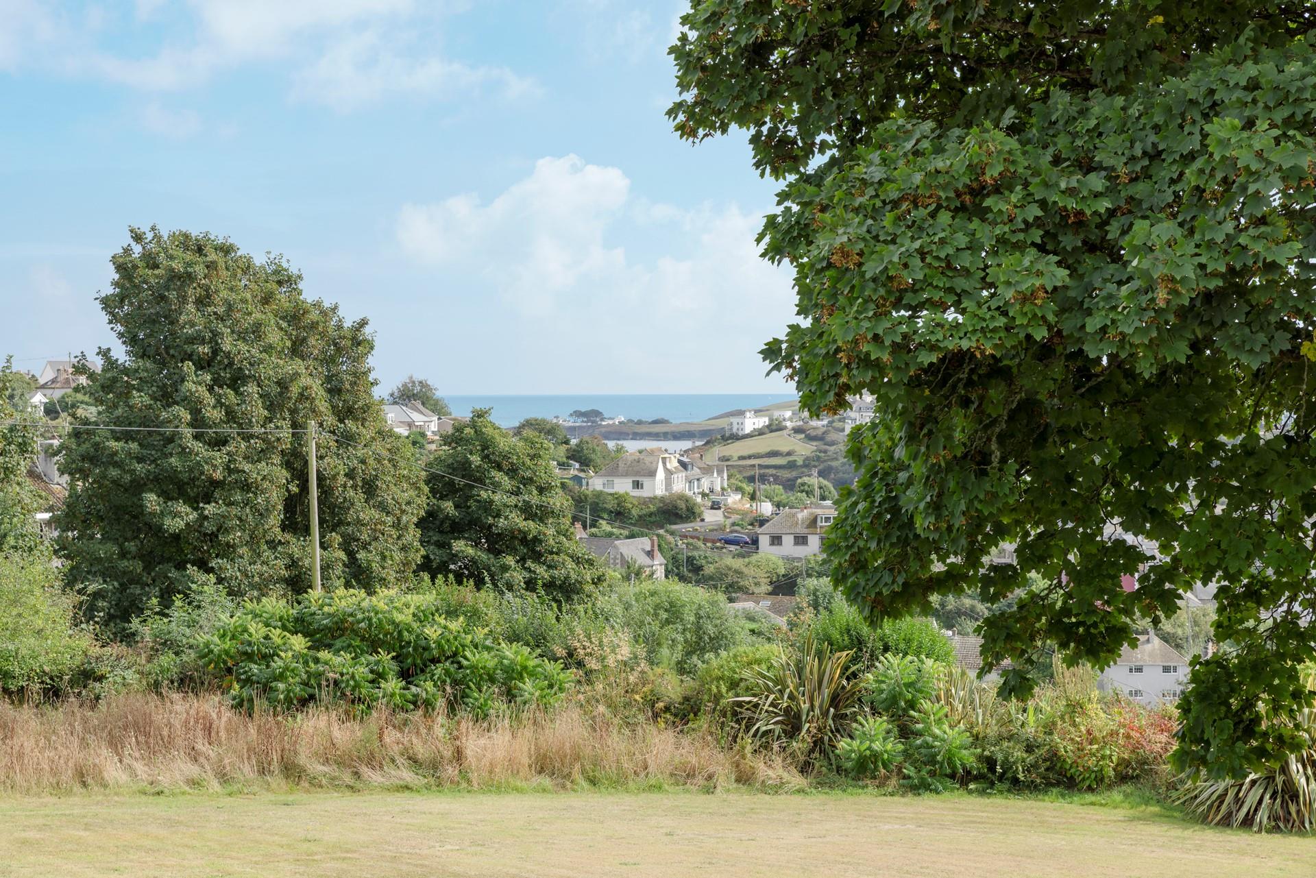 Enjoy distant sea views from the garden.